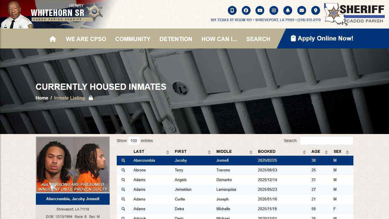 Caddo Correctional Center Inmates