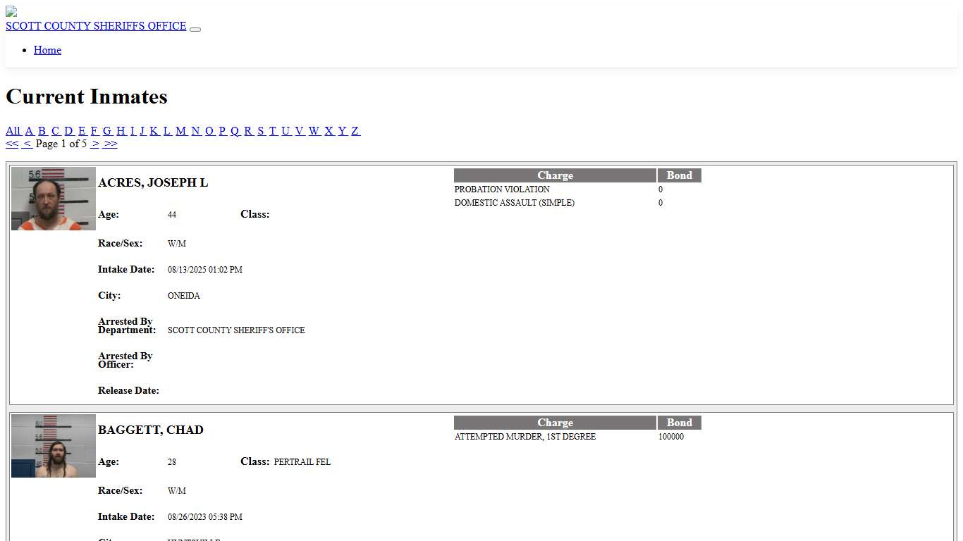 Inmates - ISOMS Portal